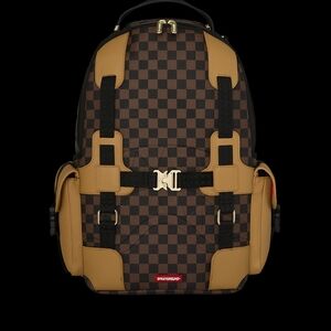 Sprayground HIGHLINE HOLSTER Brown Checkered & Black Men' & Women's with Red Tag